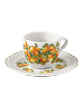 Set 4 cesti cu farfurie pentru cafea, Le Primizie v1, Brandani, D12.5x6.5 cm, 90 ml, portelan