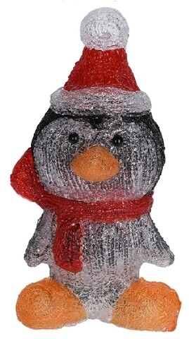 Decoratiune luminoasa Penguin, 24 LED-uri, acrilic, multicolor