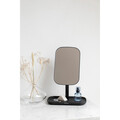 Oglinda cosmetica, Brabantia, Dark Grey, reglabila la 360 grade, factor marire x 5, 20x12.6x28.3 cm, polipropilena, gri inchis