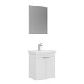 Set Dulap de Baie cu Chiuvetă și Oglindă (2 Piese), Hanah Home, Desna 50, Alb mat