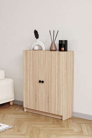 Corp biblioteca, Hanah Home, Bili3 Shelf 2 Lid, 80x105x28 cm, Stejar Sonomo