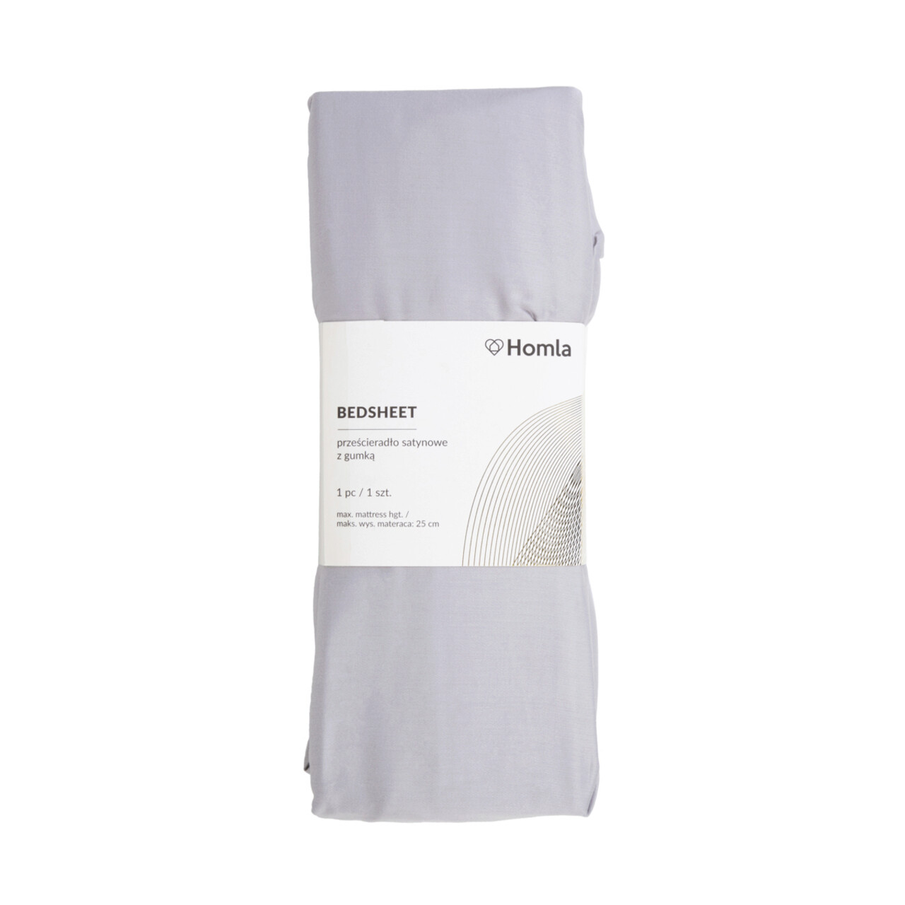 Cearceaf de pat cu elastic Danielle, Homla, 180x200 cm, bumbac satinat, gri
