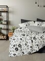 Lenjerie de pat dubla, Meresa - Black, Cotton Box, Bumbac Ranforce