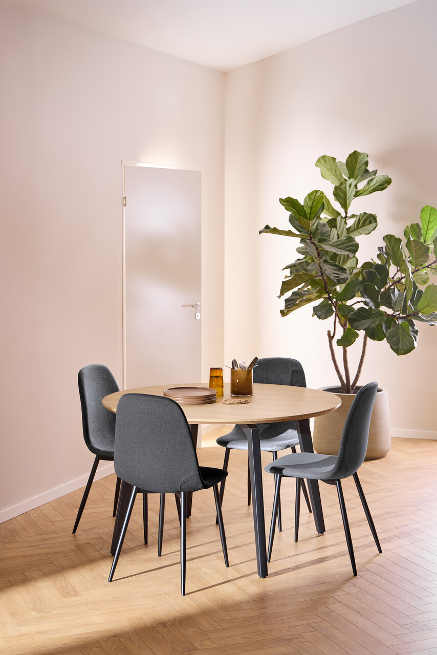 Scaun Celia, Actona, 44x54x86 cm, poliester/otel, gri inchis - view 10