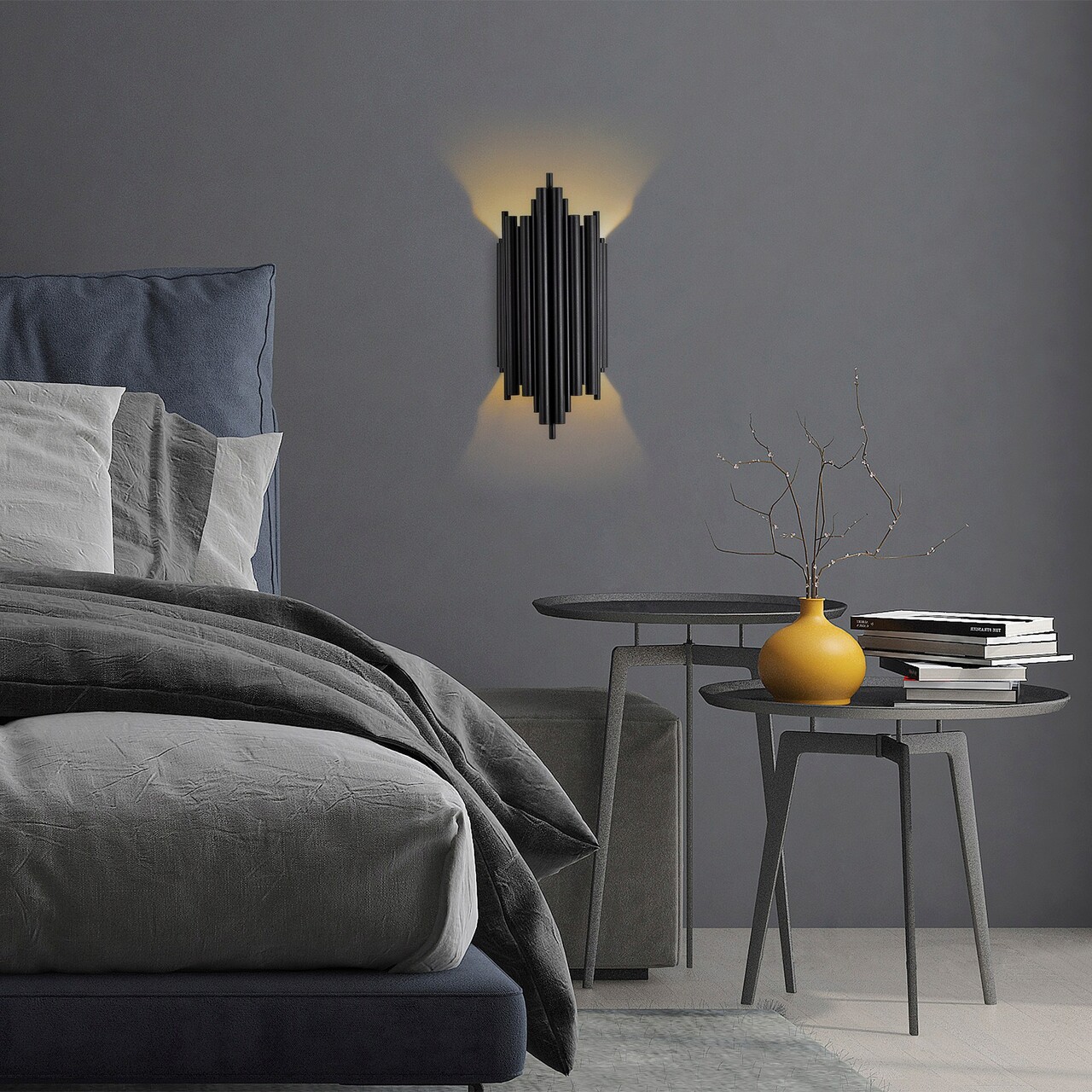 Aplica de perete, Fulgor, 942FLG1875, Metal, Negru - 1 | YEO