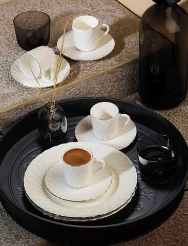 Set de cafea BNLY12KT220, Kutahya Porselen, 12 piese, portelan Kutahya Porselen