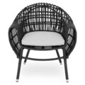 Set mobilier gradina/terasa, 2 fotolii + masuta, Alcudia, aluminiu, negru/gri