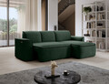 Coltar dreapta 4 locuri ELTAP, Ume, 287x190x88 cm, lemn/poliester, verde inchis/negru