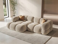 Coltar stanga 3 locuri, Loretto, Cosmopolitan Design, 250x147x68 cm, catifea, bej deschis