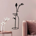 Decoratiune de perete, Flower In The Vase, Metal, Dimensiune: 33 x 0,15 x 71 cm, Negru