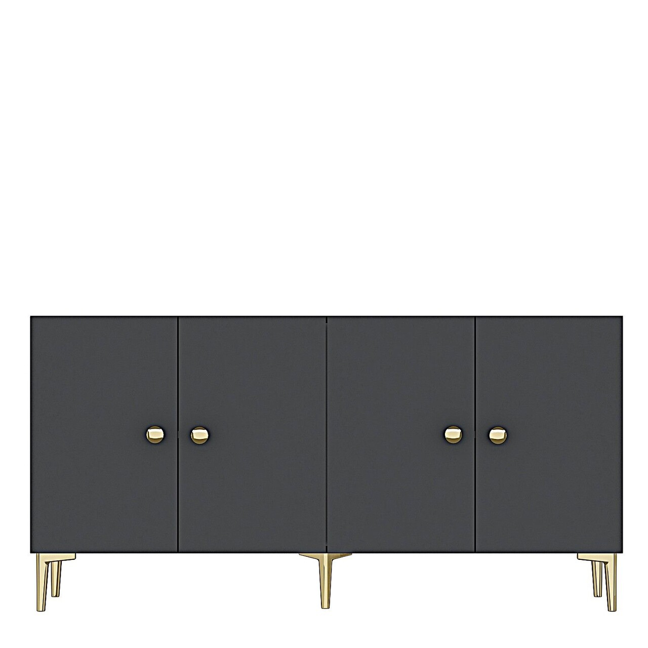 Consola, Hanah Home, Simple 150, 150x75x32 cm, Antracit / Aur - view 6