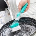 Perie vase cu dozator detergent InnovaGoods Cleasy, capete interschimbabile, 26 cm, 50 ml