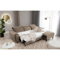 Coltar extensibil dreapta 4 locuri ELTAP, Foble, 267x196x100 cm, lemn/poliester, maro deschis