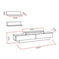 Mobilier pentru living Lusi, Decorotika, 4 piese, 180x31x40 cm, alb/natural