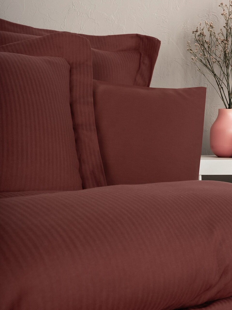 Lenjerie de pat dubla, Craft - Claret Red, Cotton Box, Lyocell/Bumbac - 1 | YEO