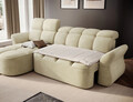 Coltar extensibil stanga 3 locuri ELTAP, Beneth, 301x185x115 cm, lemn/poliester, bej deschis