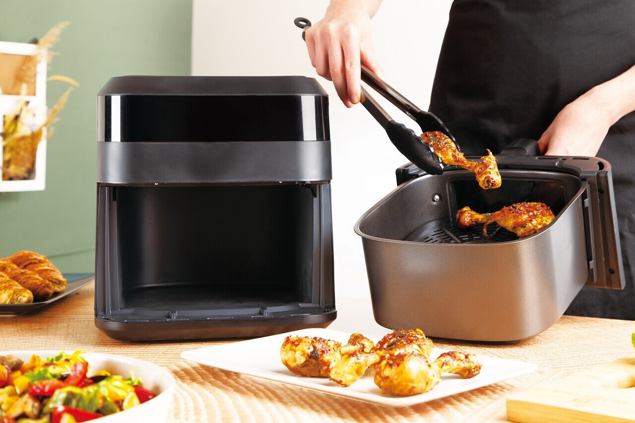 Friteuza cu aer cald si fereastra Berlinger Haus, Black Rose, 6.3 L, 1300W, negru - imagine 3