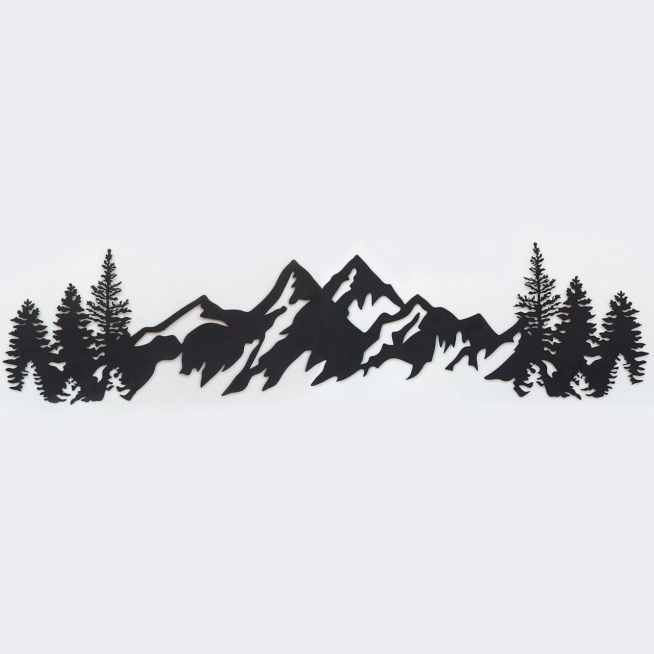 Decoratiune de perete, Mountains Metal Wall Art, Dimensiuni: 17 x 69 cm, Negru - view 3
