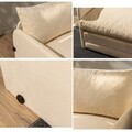 Canapea extensibilă cu 2 locuri, Futon, 859FTN2886, Metal , Crem