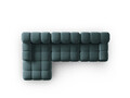 Coltar modular stanga 4 locuri, Bellis-51, Micadoni Home, 282x155x70 cm, catifea, turcoaz