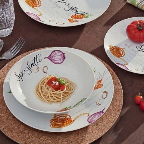 Serviciu de masa, 18 piese, Tognana, Madison Pasta Time, portelan, multicolor