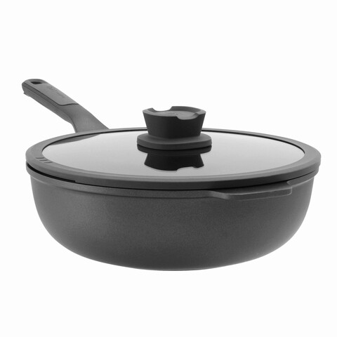 Tigaie wok cu capac BergHOFF, Leo Stone, Ø28 cm, 4.4 L, aluminiu turnat, invelis antiaderent