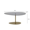 Masuta de cafea, Neostill, Porto, 90x40x60 cm, Sticla temperata, Gri inchis/Auriu