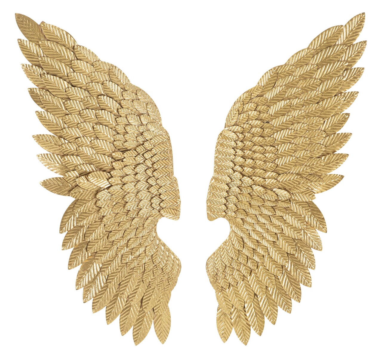 Set 2 decoratiuni de perete, Wings Beauty, Mauro Ferretti, 37 x 100 cm, fier, auriu