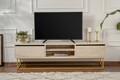 Comoda TV, Kalune Design, Escape 180, Travertin / Auriu