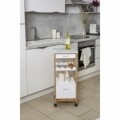 Suport etajat mobil pentru bucatarie Finja, Wenko, 36 x 84.5 cm, bambus, natur