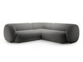 Coltar simetric 5 locuri, Kate, Micadoni, 252x252x76 cm, catifea, gri inchis