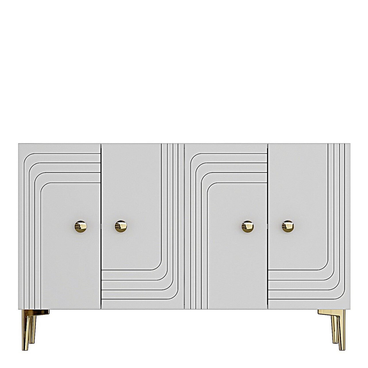 Consola, Hanah Home, Lessi 120, 120x75x32 cm, Alb/Auriu - view 5