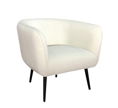 Fotoliu avril, bizzotto, 76 x 70 x 68 cm, otel/poliester boucle, alb