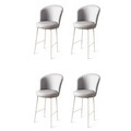 Set scaune  de bar 4 piese, Charlotte, Uras, Metal, Gri/Alb