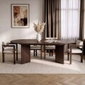 Set masa extensibila si scaune (5 piese), Nordure, Aleria 4, Nuc Milano / Nuc Închis / Alb