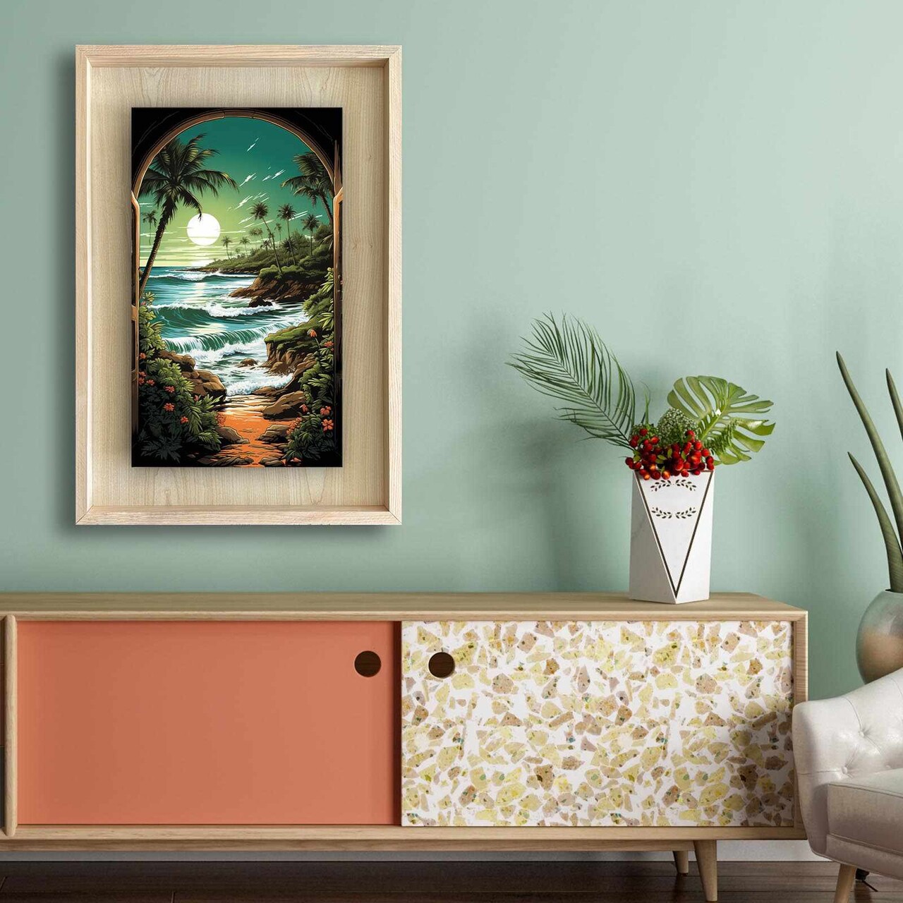 Tablou decorativ, Ahsakca, Fundal: 100% MDF de arțar (grosime: 2,7 mm) Vopsea: 100% MDF (grosime: 5 mm), Multicolor - view 3