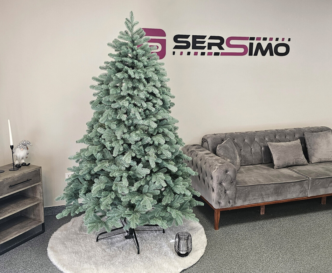 Brad artificial Christmas Deluxe by Sersimo, Kovalivska argintiu, 3D, 210cm — imaginea 13