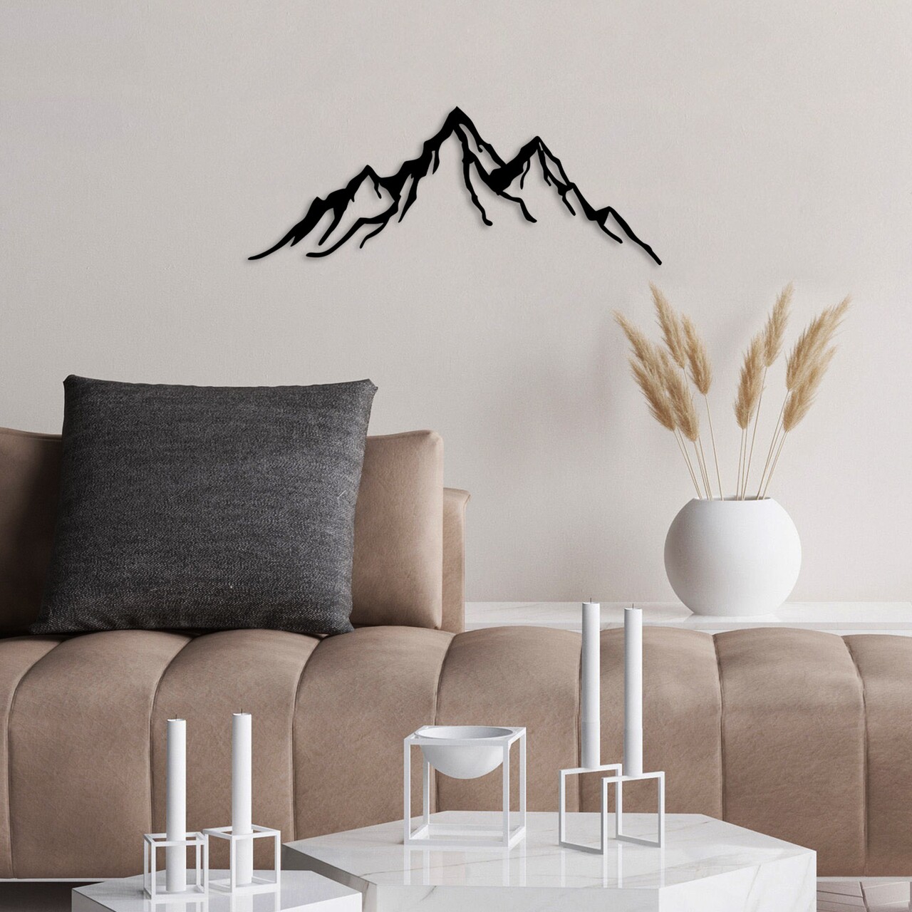 Decoratiune de perete, Mountain, Dimensiune: 52 x 20 cm, Negru - view 3