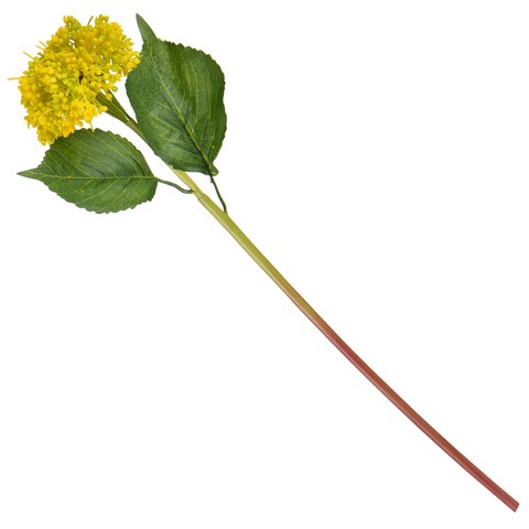 Floare artificiala, Hydrangea, 63 cm, plastic/poliester, galben