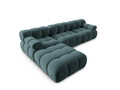 Canapea modulara 4 locuri, Bellis-51, Micadoni Home, 282x188x70 cm, catifea, turcoaz