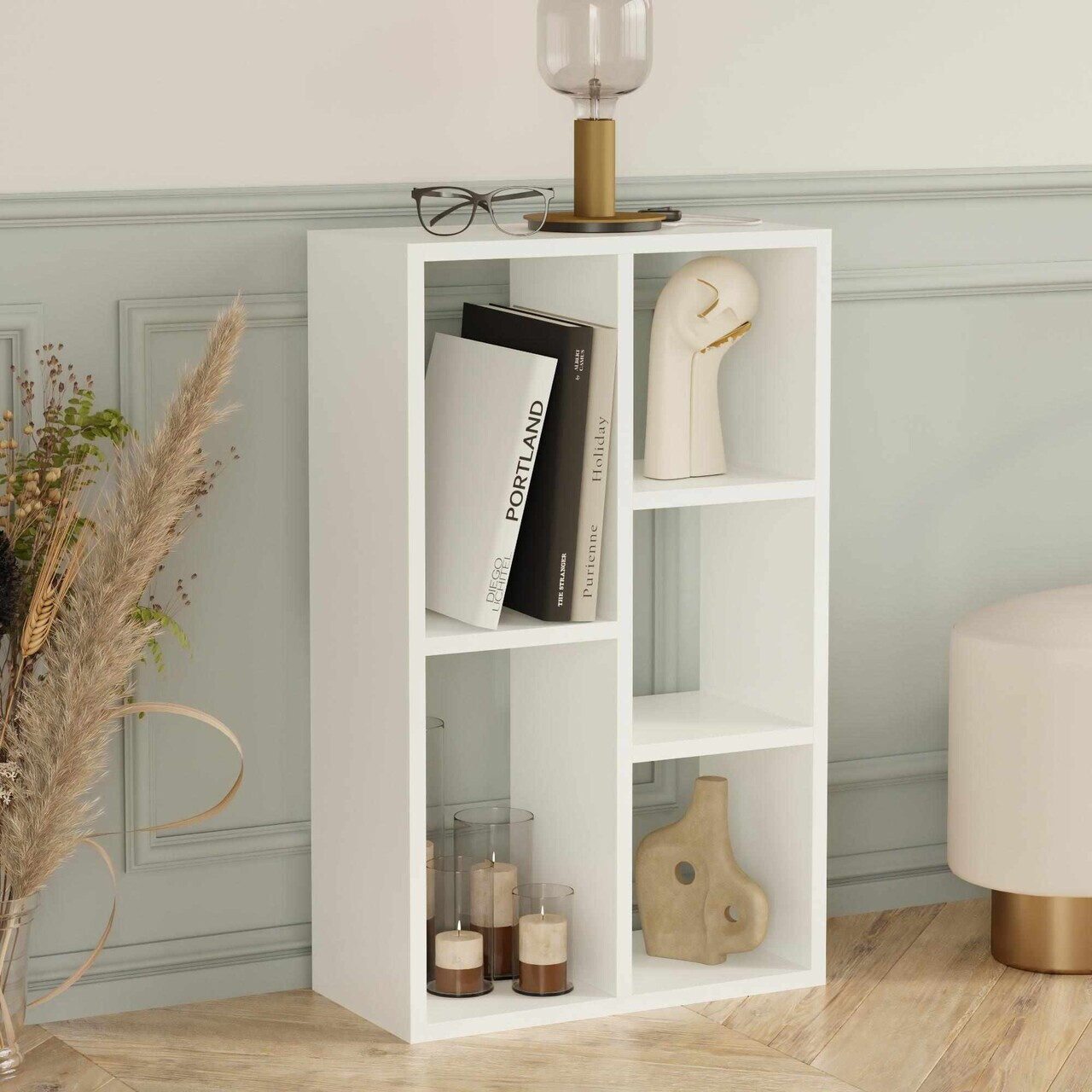 Corp biblioteca Hanah Home Monaco 49x81x23.5 cm PAL Alb