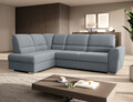 Coltar extensibil stanga 3 locuri ELTAP, LT-04VE, Siber, 270x186x93 cm, lemn/poliester, gri deschis