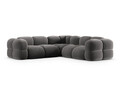 Coltar simetric 4 locuri, Loretto, Cosmopolitan Design, 250x250x68 cm, catifea, gri