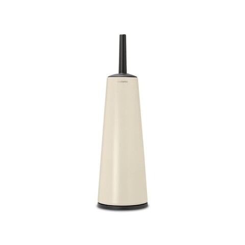 Perie de toaleta cu suport, Brabantia, ReNew, 12x12x42 cm, otel, bej