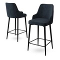 Set scaune de bar 6 piese, Charlotte, Enox, Metal, Antracit / Negru