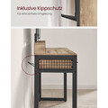 Masa de toaleta cu taburet / Masuta dressing, Vasagle, Industrial, 90x40x141 cm, PAL/otel/piele ecologica, natural