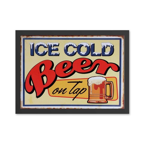 Tablou decorativ, Ice Cold Beer On Tap (40 x 55), MDF , Polistiren, Multicolor