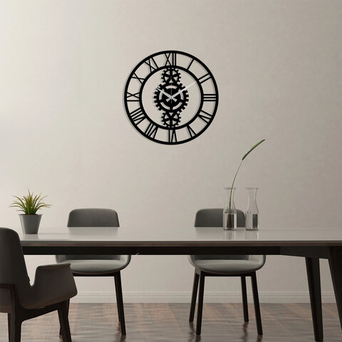 Ceas de perete, metal wall clock 3, metal, dimensiune: 48 x 48 cm, negru