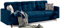 Canapea extensibila 3 locuri ELTAP, Ask14, Asgard, 233x92x93 cm, lemn/poliester, albastru inchis