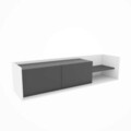 Comoda TV, Retricy, Krog, 160x35x36.8 cm, PAL, Alb / Antracit